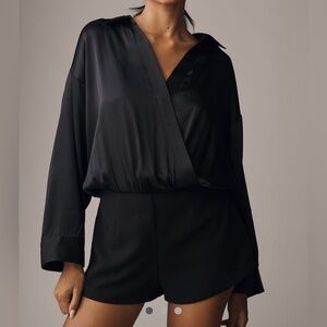 Maeve Anthropologie NWT Black Twofer Romper